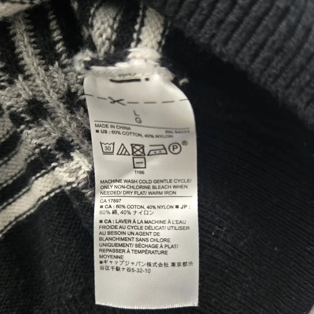 Banana Republic Black &‎ Gray Turtleneck Sweater - Large